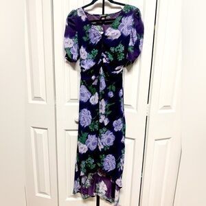 A New Day Purple and Green Floral High Low Dress